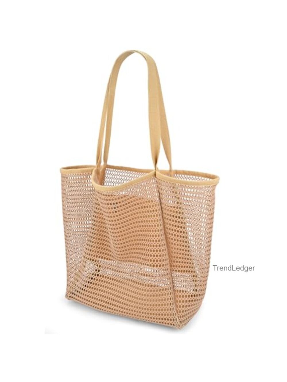 Mesh Beach Bag Hobo Handbag Foldable Nylon Tote Sandproof with Zipper Pocket